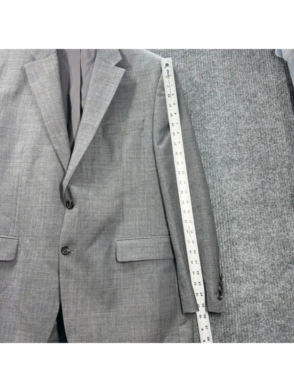 Chaps Blazer Mens 44R Gray 100% Wool Two Button Sport Coat Jacket Suit Separate